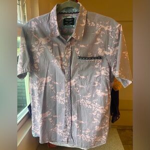 Stylish Gray and Pink Button Down Shirt